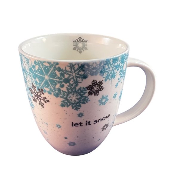 Crofton Let It Snow Coffee Mug Snowflakes New Bone China 16 OZ - Picture 6 of 10